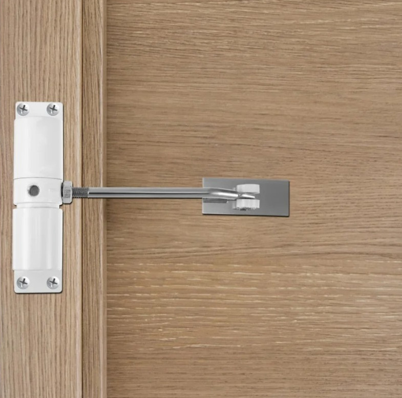 1pc 30kg Adjustable Tension Automatic Door Closer Spring Hardware Set White