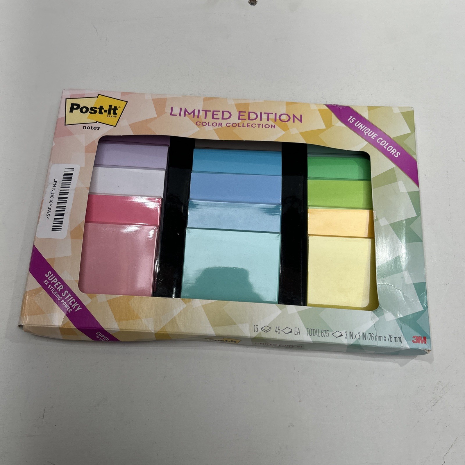 Post-it Super Sticky Notes, 15 Sticky Note Pads, 3 x 3 in, School Supplies, Offi