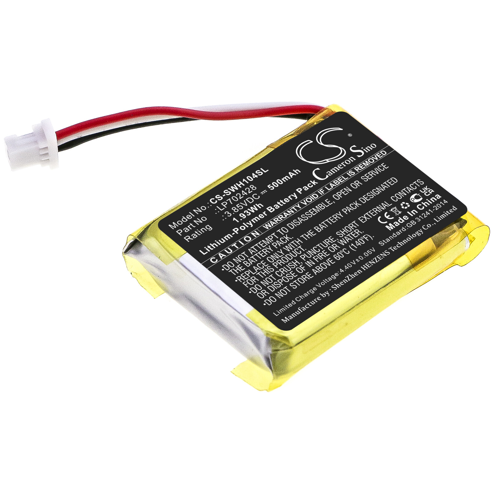 Battery for WF-1000XM4 Charging Case P/N: LP702428 500mAh / 1.93Wh Li-Polymer