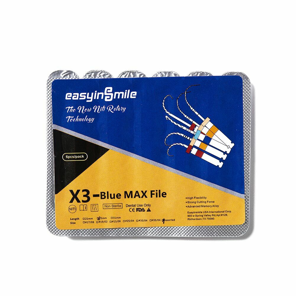 6pcs/Pack Dental Endodontic Blue Files X3 Max NITI Rotaty Endo Files Engine Use