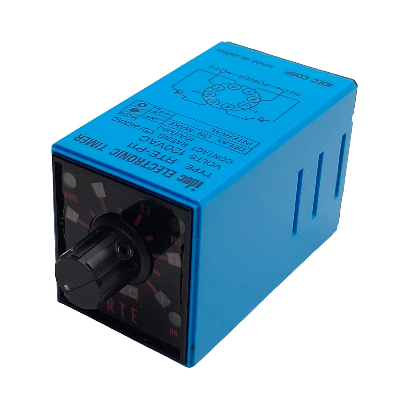 Idec RTE-P11-120VAC Time Delay Relay, 0.1s-10min Range, DPDT, 120VAC Coil