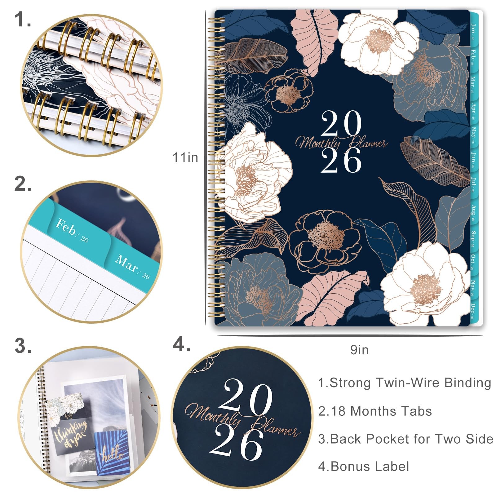 2024-2026 Monthly Planner/Calendar – 2024-2026 Monthly Planner with Tabs