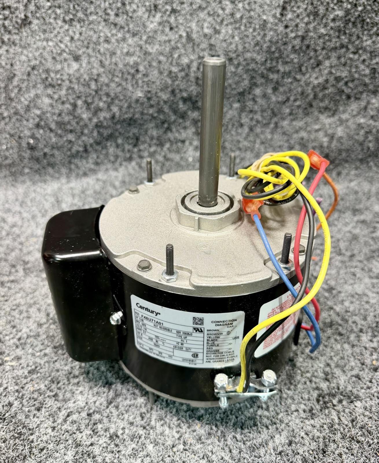 Century UH1016NBV1 F48U71A01 Unit Heater Motor 115V, 1075 RPM, 1/6 HP