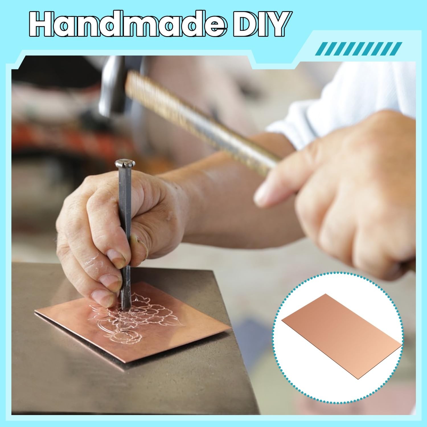 Copper Sheet, 2 Pieces of Copper Plates 4″×6″-18 Gauge(1mm) Thickness, 99%