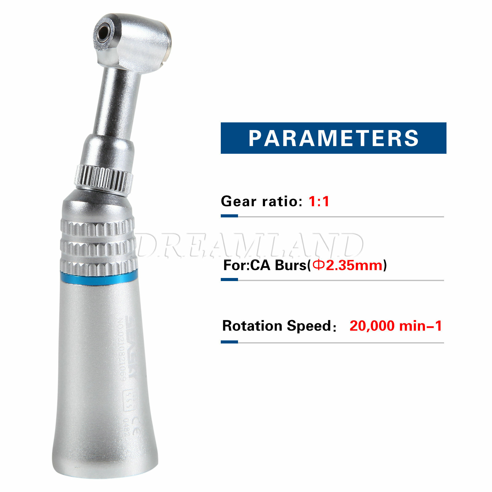 Dental Low Speed Push Button Contra Angle Handpiece Fit RA2.35mm/ FG1.6mm Bur DL