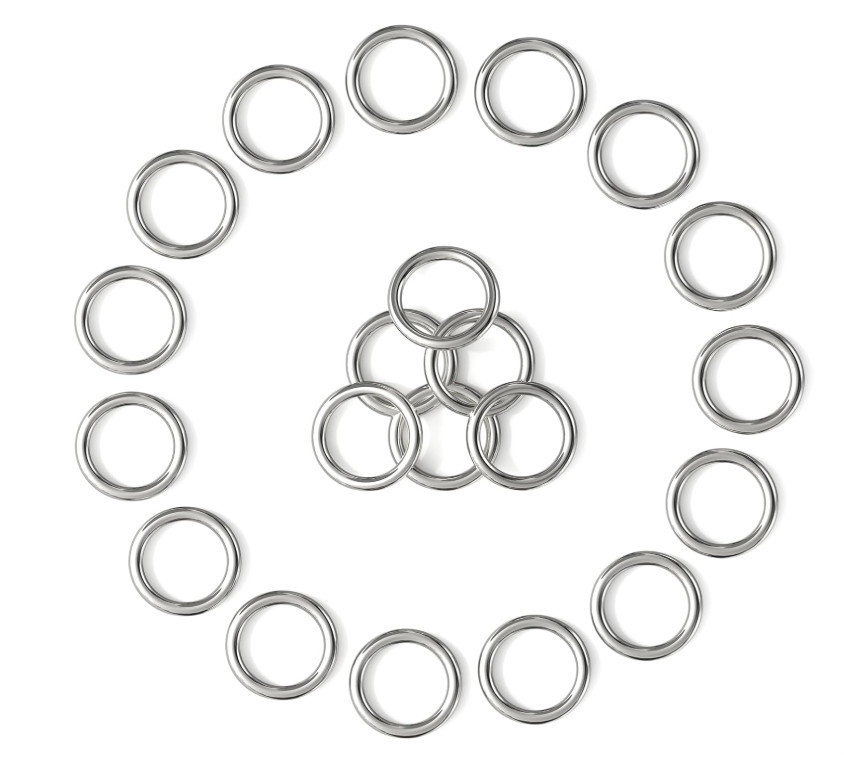Stainless Steel Round Rings Heavy Duty Solid Metal O Ring Welded Smooth 15~150mm