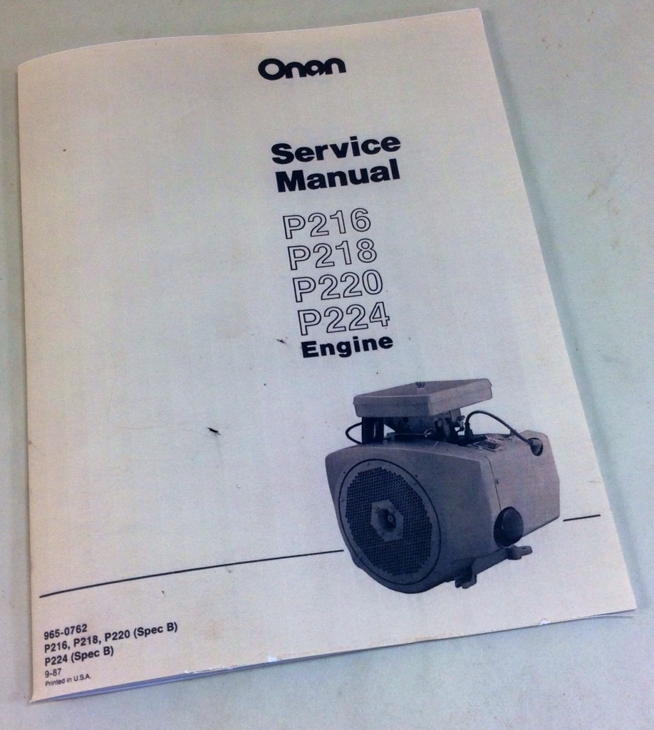 Onan P216 P218 P220 P224 Engine Service Repair Manual Overhaul Shop