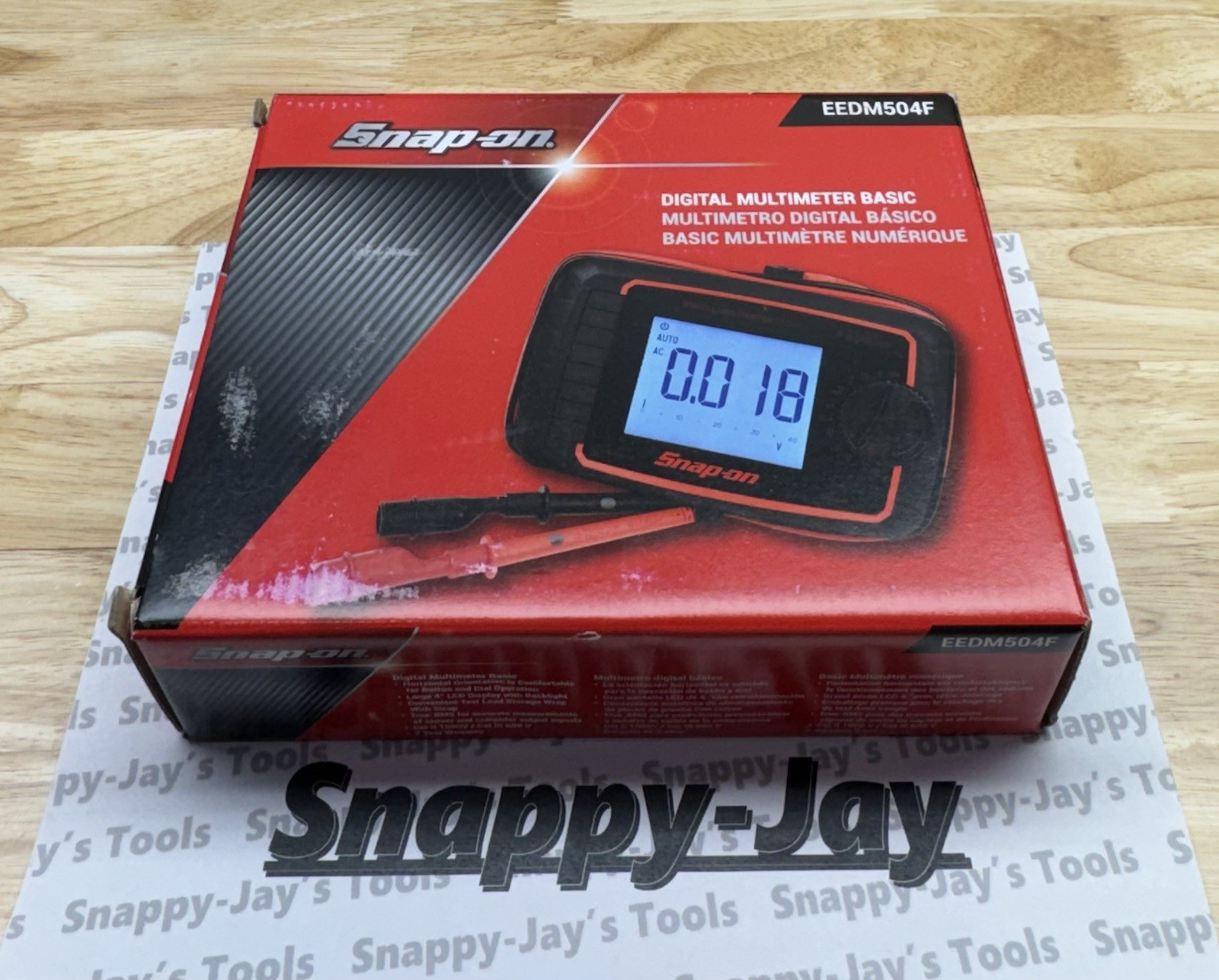 Snap-on Tools NEW Basic Multimeter TRMS-Daylight 4” LCD Display EEDM504F