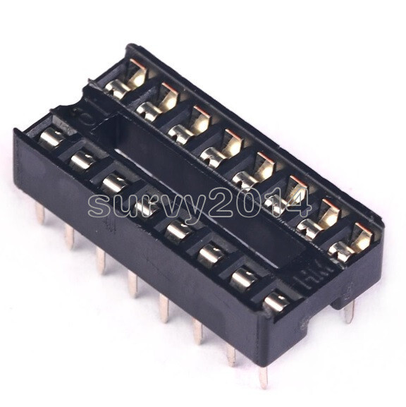20PCS 16pin DIP IC Socket Adaptor Solder Type Socket Pitch Dual Wipe Contact