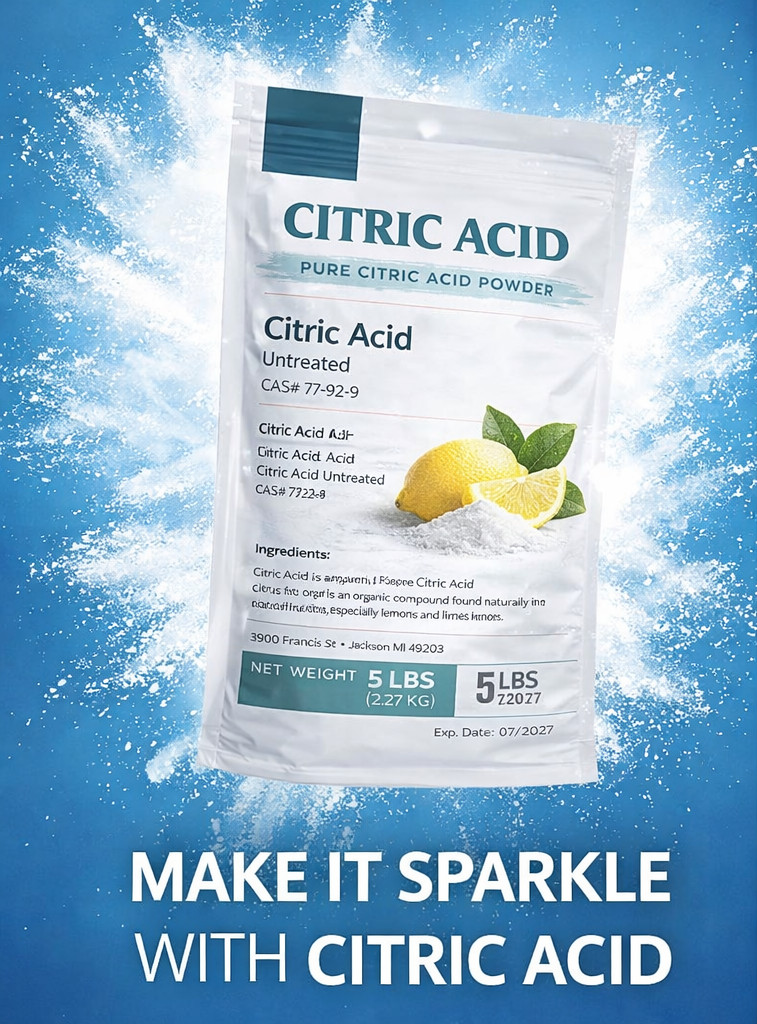 5 lb Citric Acid Powder 100% Pure – Industrial -Heavy Cleaning -Non-Food Grade –