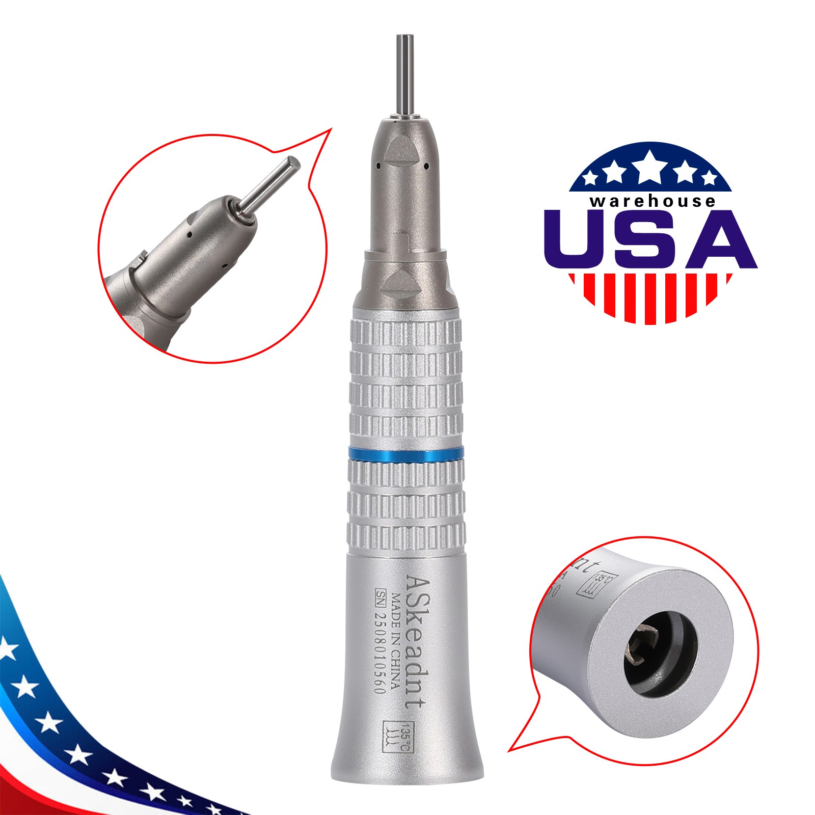 Dental Low Speed handpiece Straight Nose Cone 1:1 Direct Drive YP UPS L