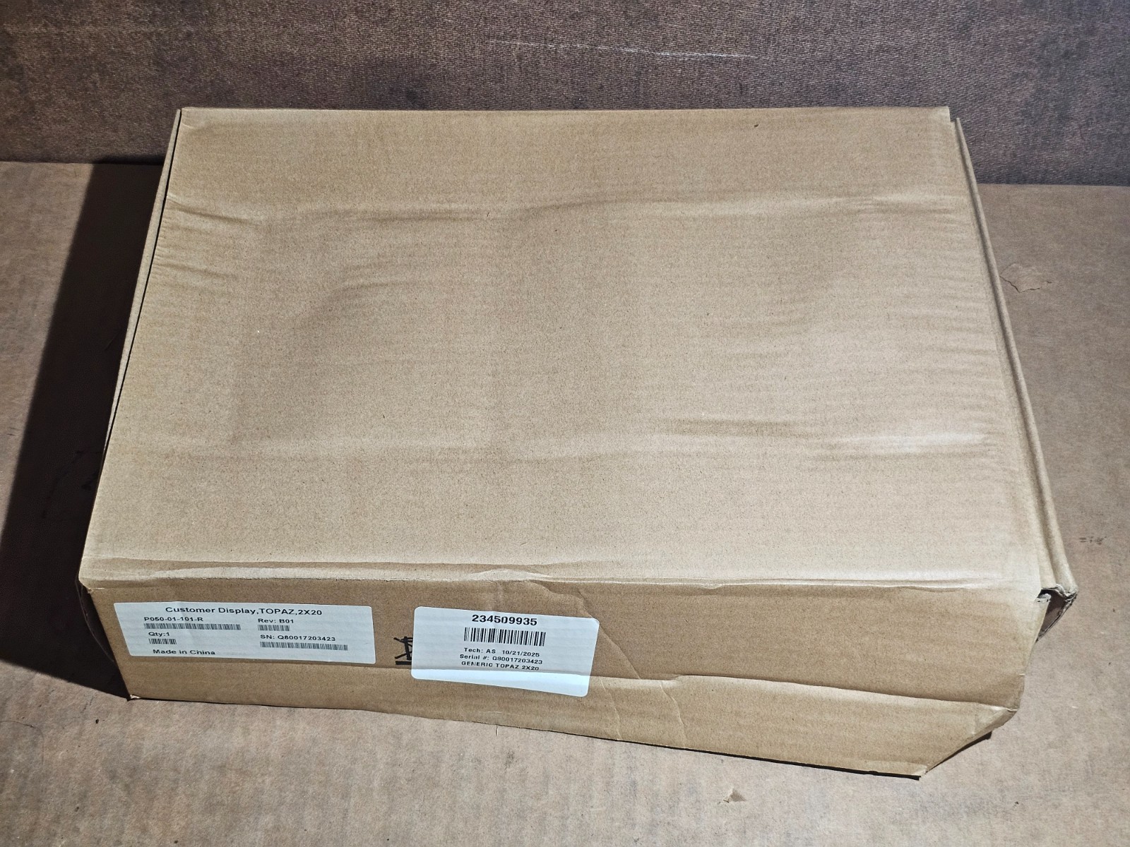 VERIFONE TOPAZ 2X20 CUSTOMER DISPLAY P050-01-101-R