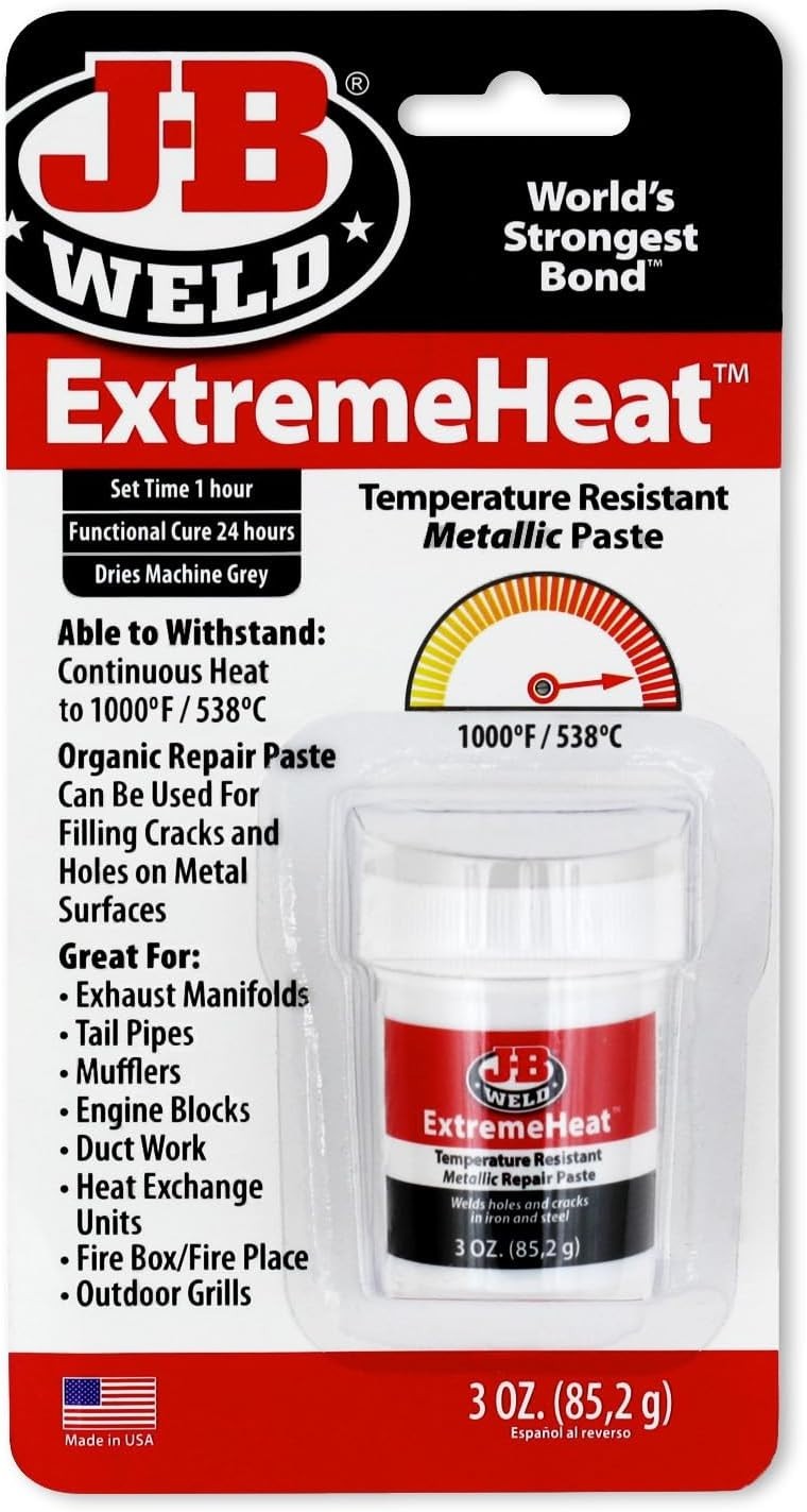 J-B Weld 37901 ExtremeHeat High Temp Metallic Paste, Heat Resistant Exhaust Weld