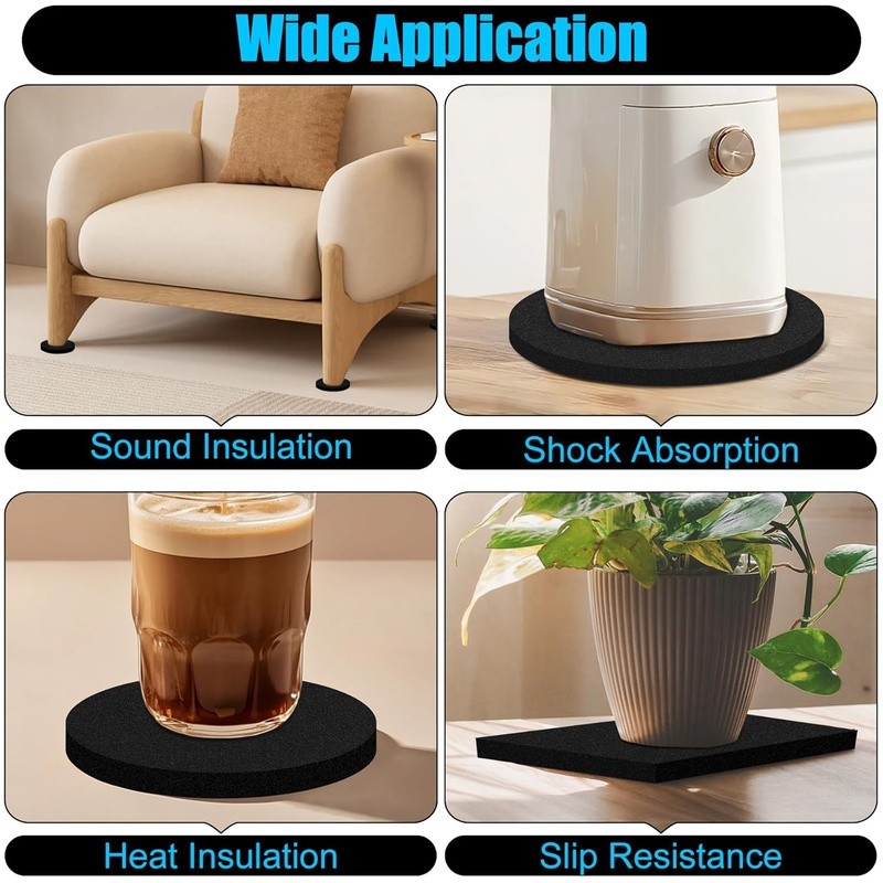 Neoprene Adhesive Foam Pads Noise Reduction Vibration Control Protection New