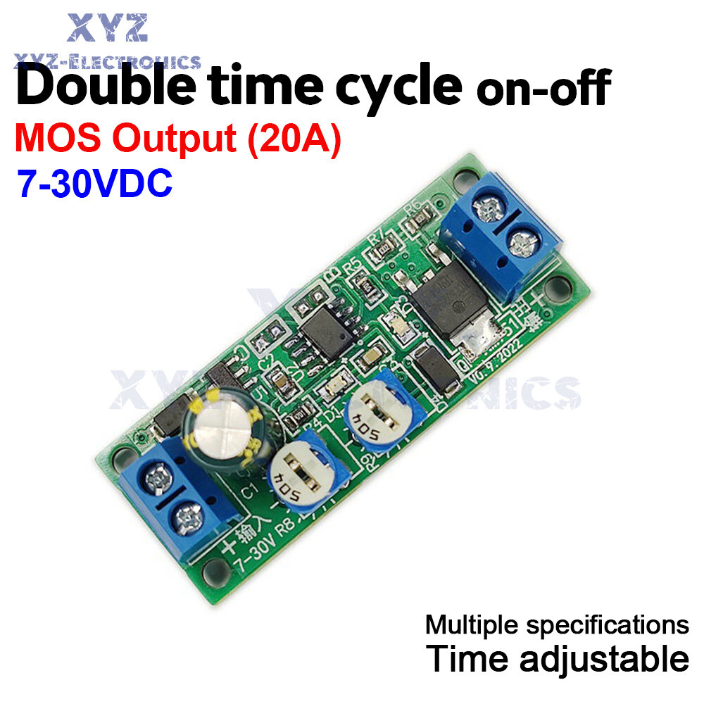 DC7-30V MOS Dual Cycle Timer Adjustable Delay Timing Relay Module On/Off Switch