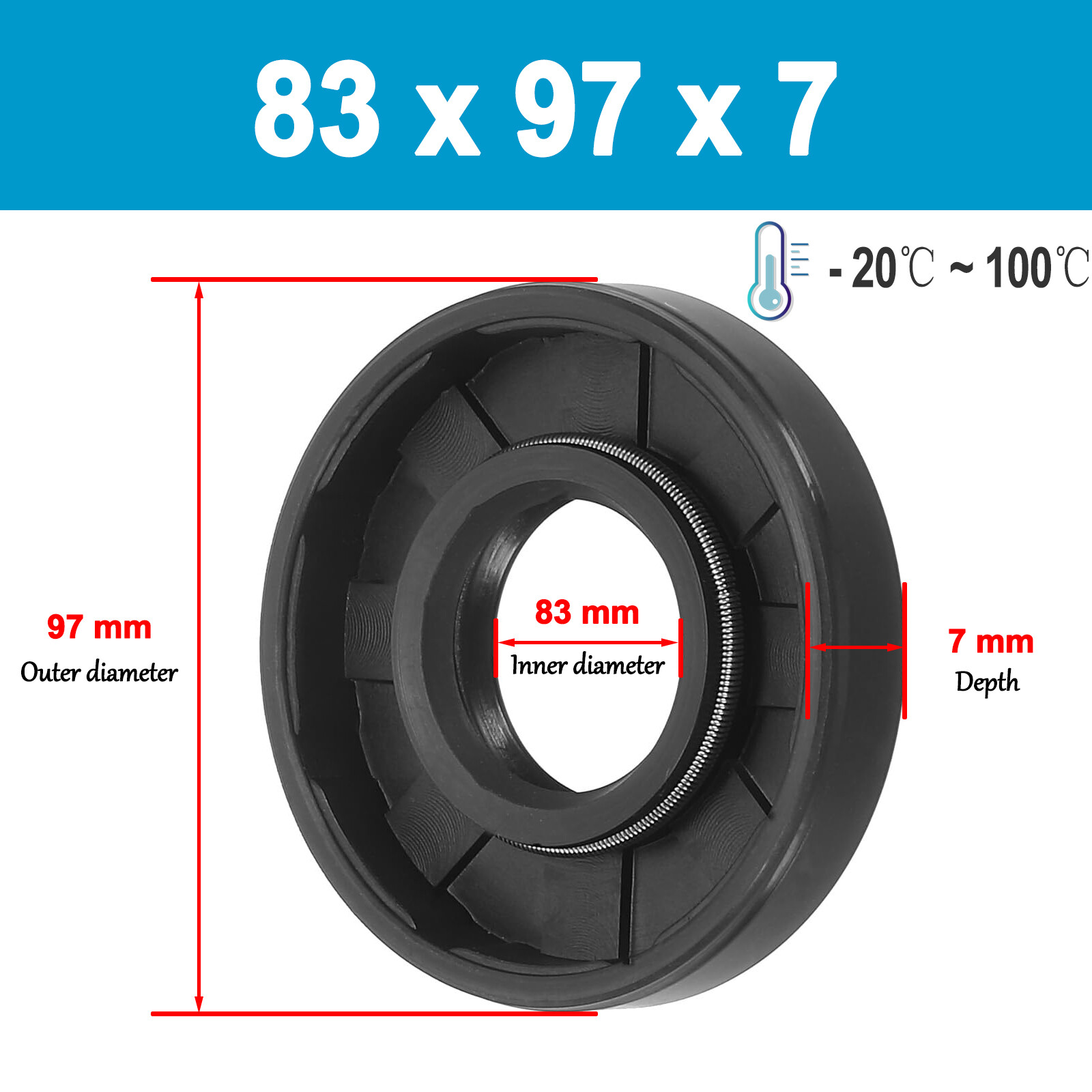 NBR Rotary Shaft Oil Seal /Lip Seal Nitrile 83mm to 94mm Shaft pick your size