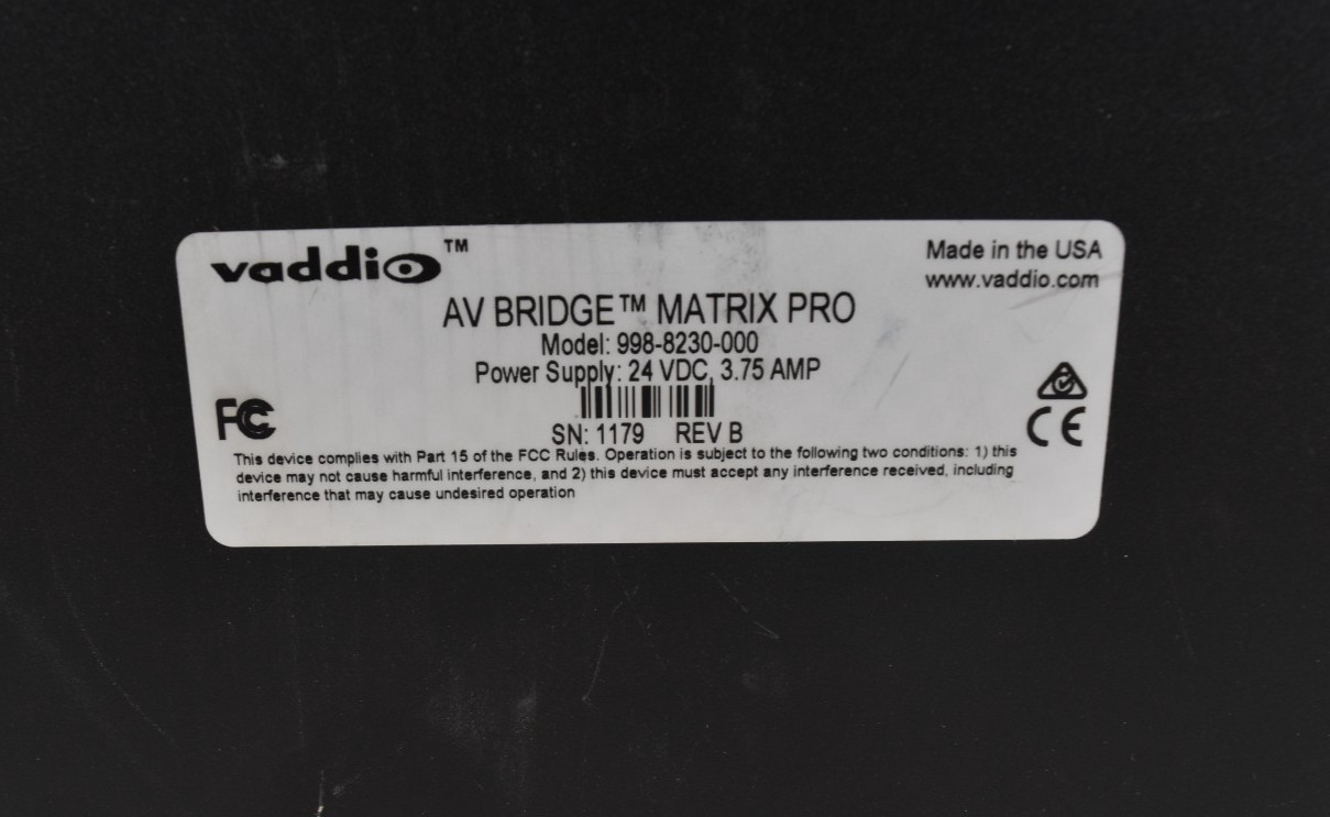Vaddio 998-8230-000 AV Bridge MATRIX PRO w/ 3 Vaddio WideSHOT SE Cameras