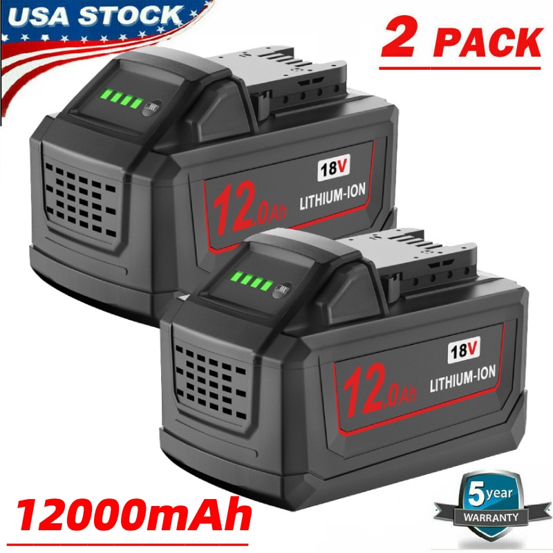 2 PACK For Milwaukee For M18 18V 12.0Ah Extended Capacity Battery 48-11-1860 NEW