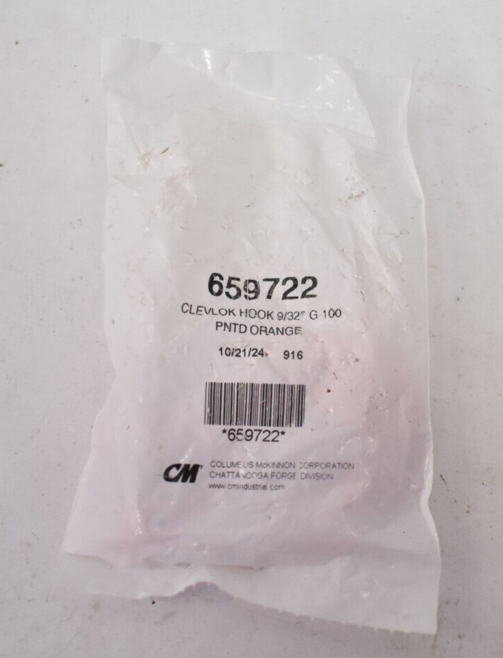 CM Clevlok Cradle Grab Hook Grade 100 9/32″ 4300lb WLL 659722 Orange Tool
