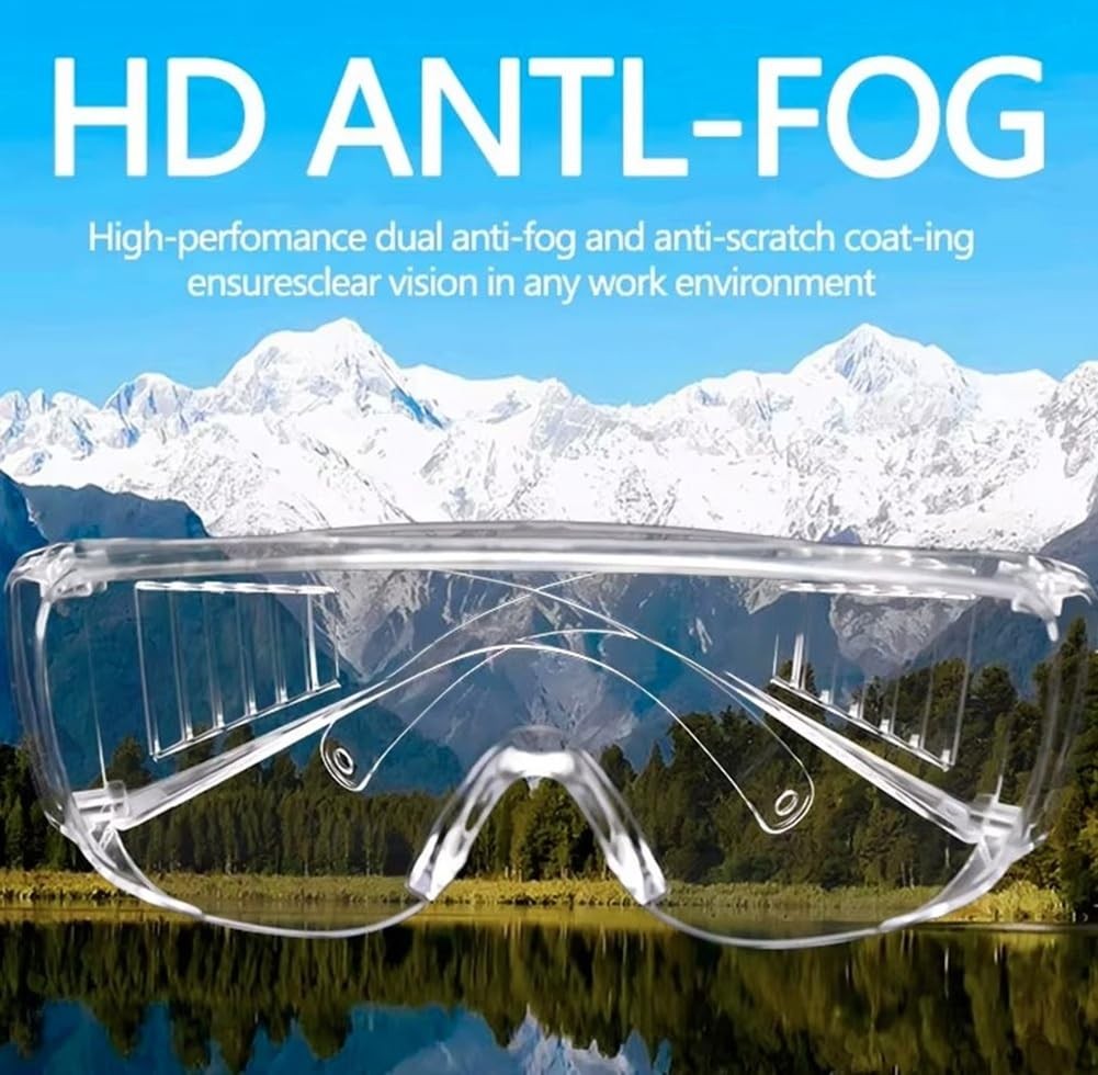 Euxor Eye Safety Goggles 2 Pack – Anti-Fog, Shatterproof & Large, Clear