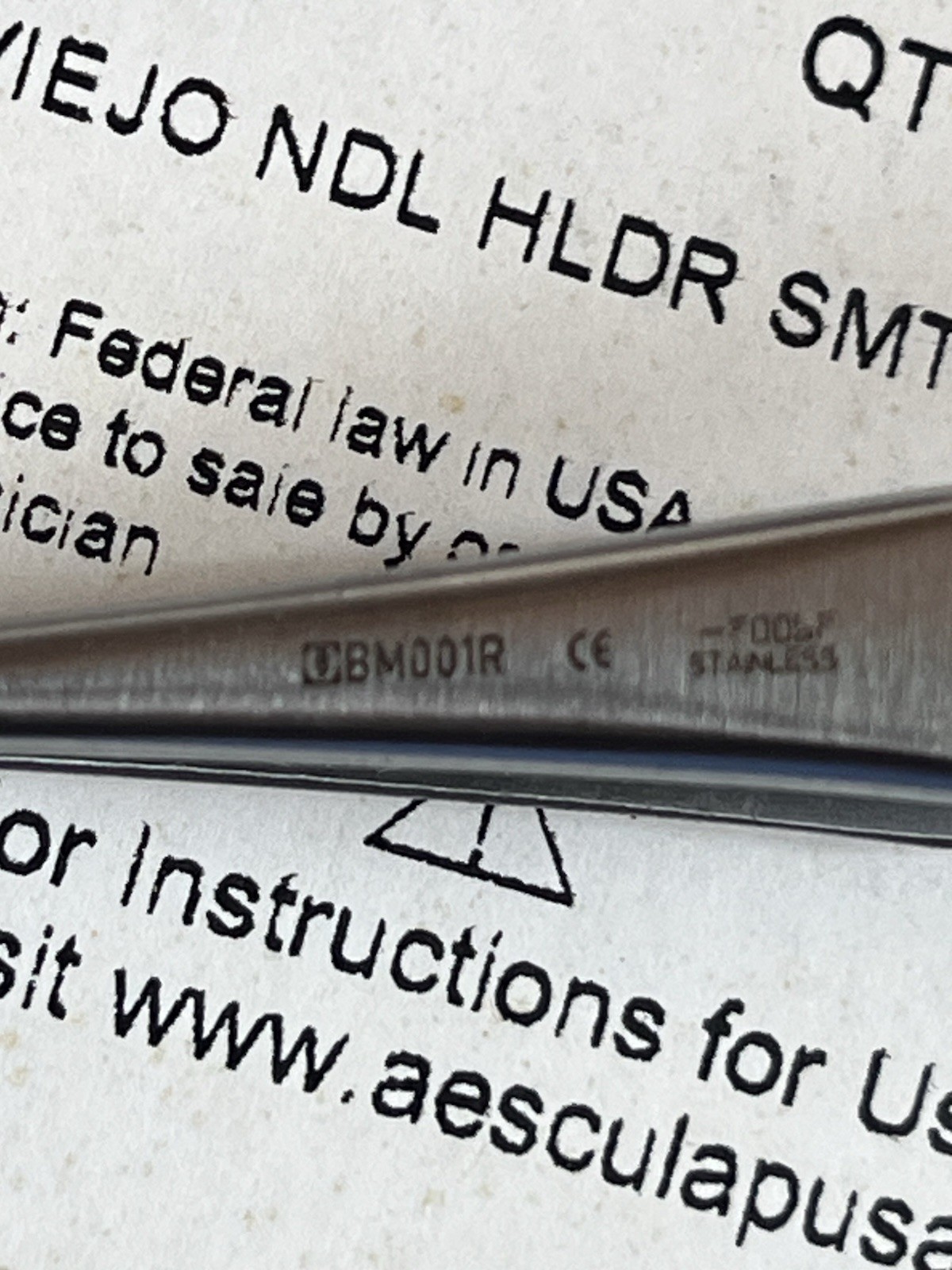 Aesculap BM001R Durogrip Castroviejo Needle HLDR SMTH 145MM NEW IN BOX NIB