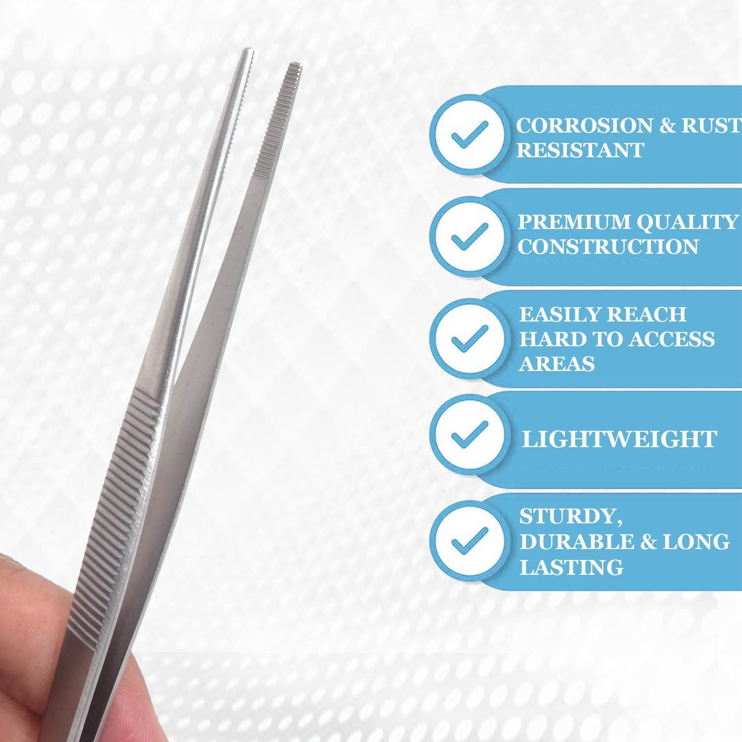 7Pcs Labware Tweezers Blunt Serrated Scientific Lab Forceps, Stainless Steel CE
