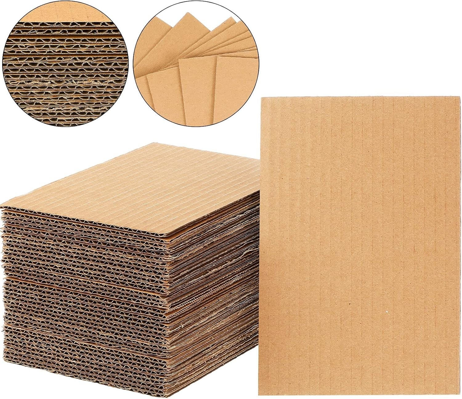 50 Pack Corrugated Cardboard Sheets Flat Hard Cardboard Inserts Back to Schoo…