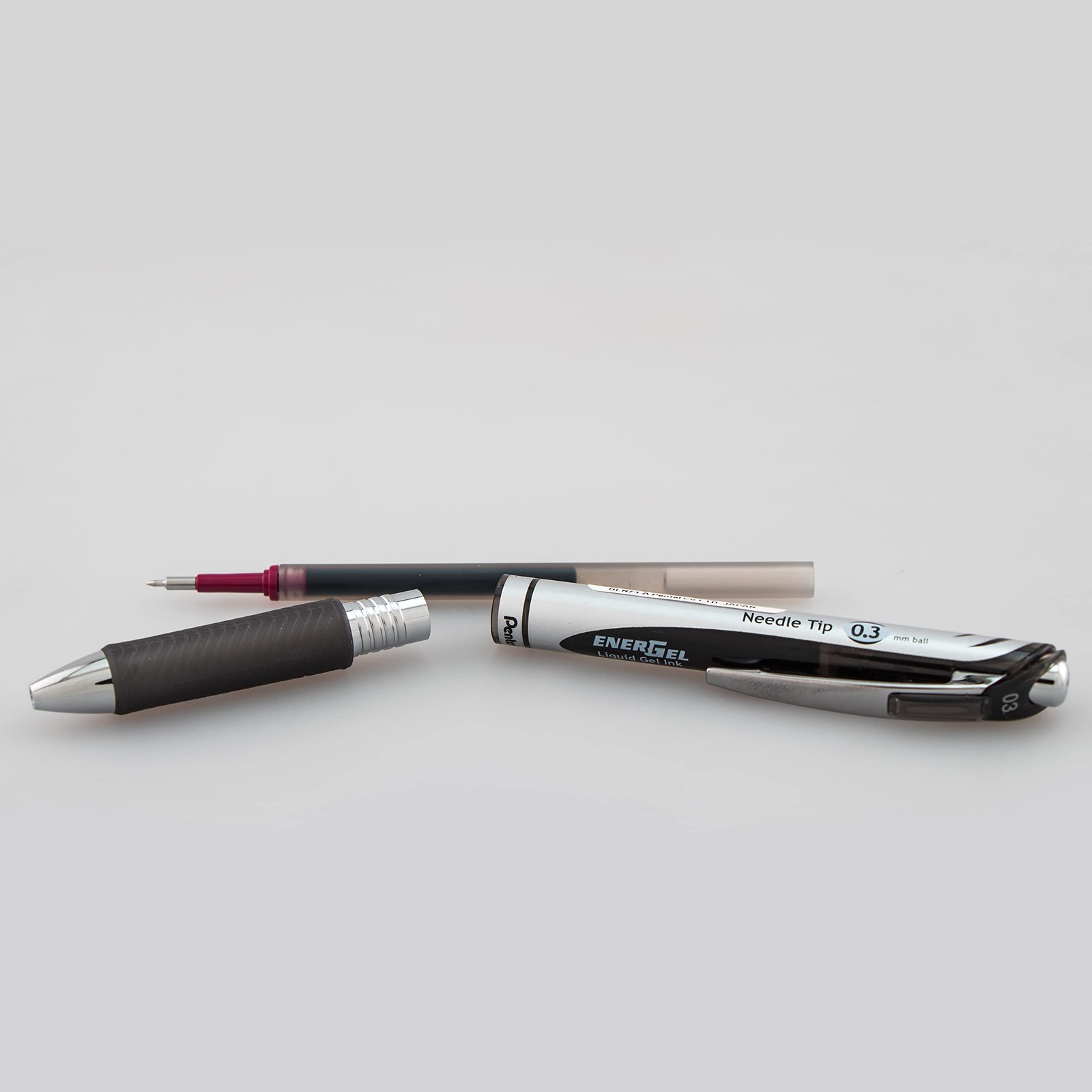 Pentel EnerGel RTX 0.3mm Needle Tip Liquid Gel Pens Black Ink 2 Pack