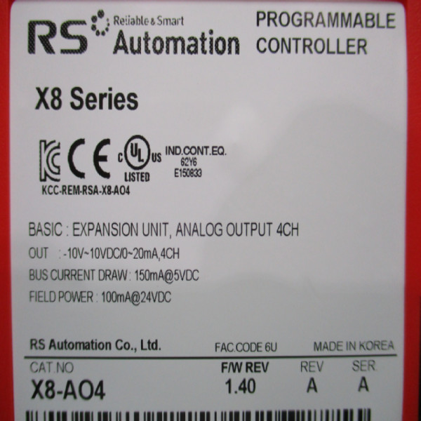 [Used] RS / X8-AO4 / Programmable Controller