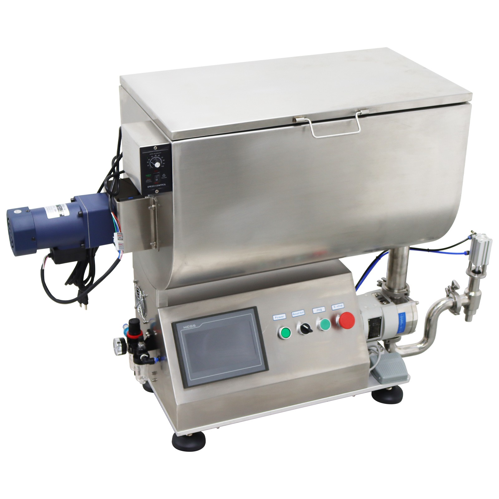 10-50000ml Rotary Pump Filling Machine Liquid Paste Filler 80L Mixing Hopper110V