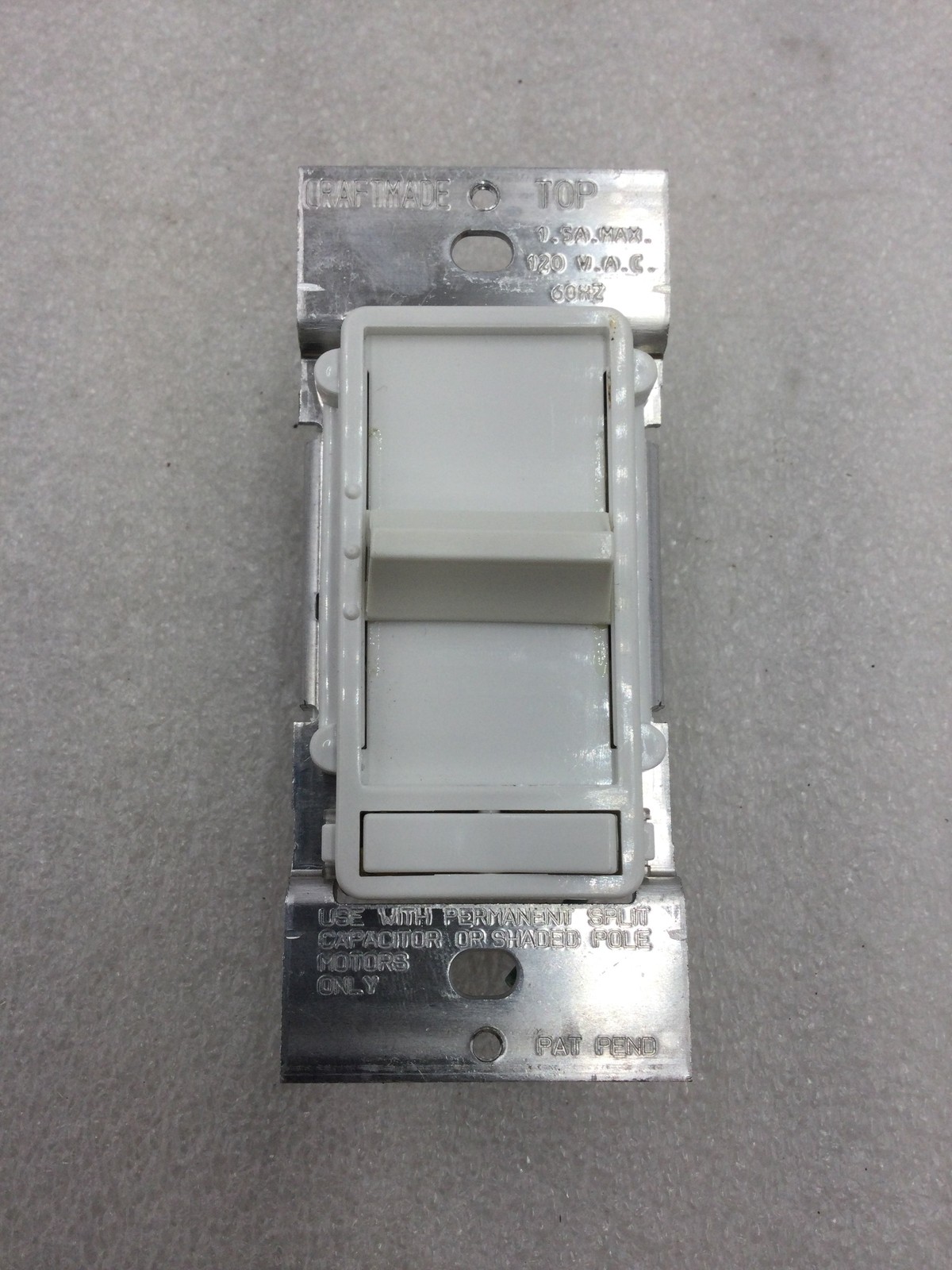 Leviton/Craftmade CM-3SSC/PW Single Gang Decora 3 Way/3 Speed Quite Fan Control