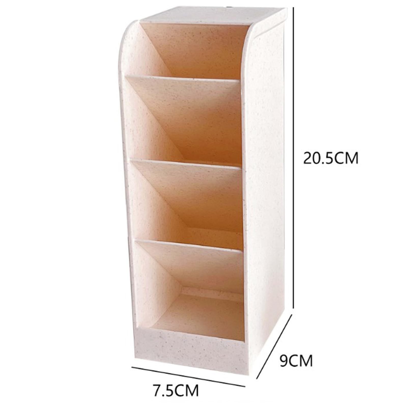 Desk Pen Holder, 4 Compartment Plastic Vertical Marker Organizer Stationary O…