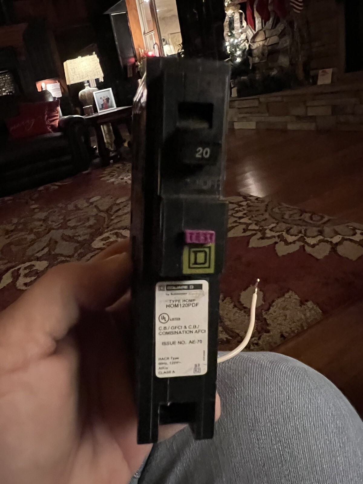 Square D HOM120PDF 120V 20A Single-Pole Circuit Breaker