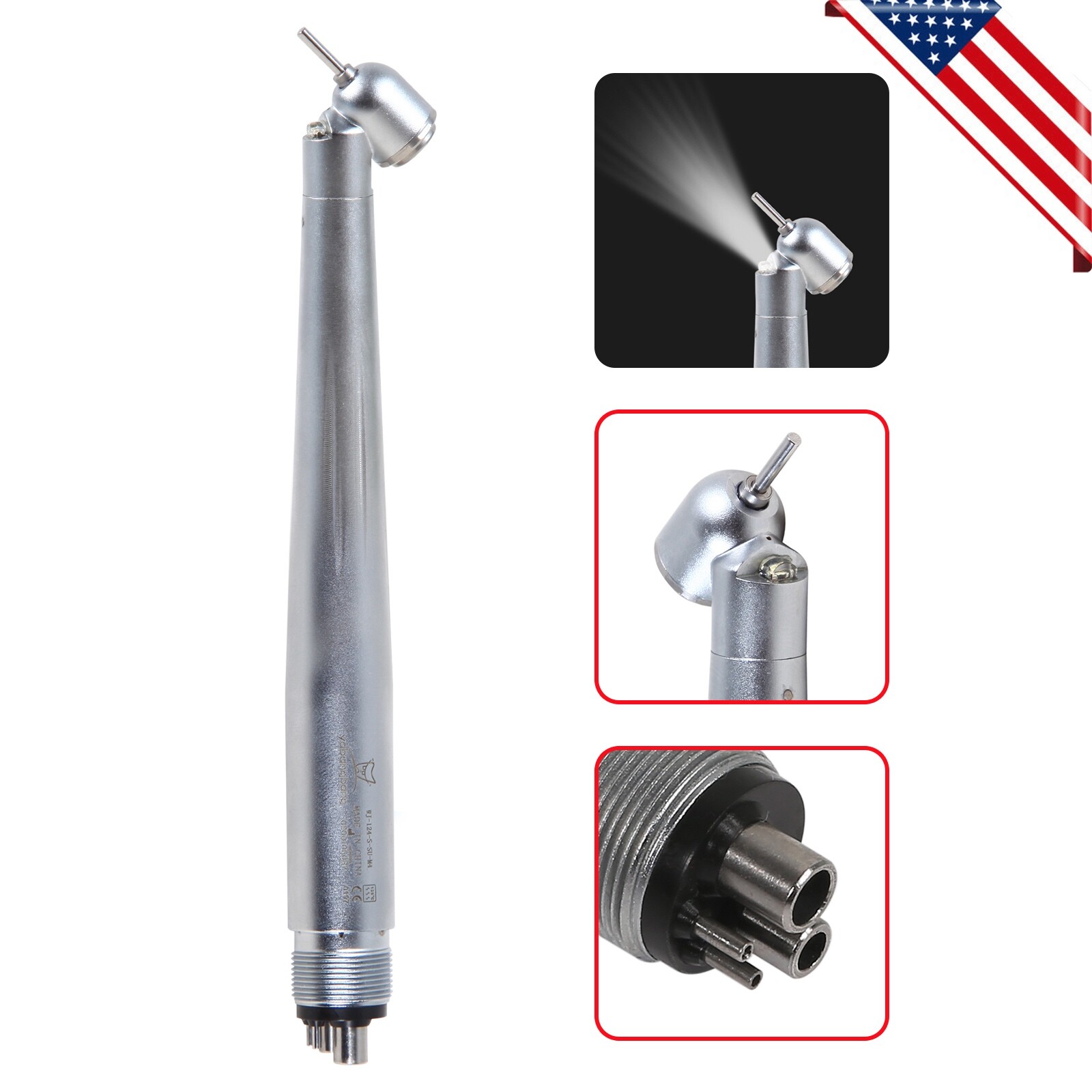 Dental 45 Degree LED E-generator 45°/High Speed No-LED Handpiece 4 Hole fit NSK