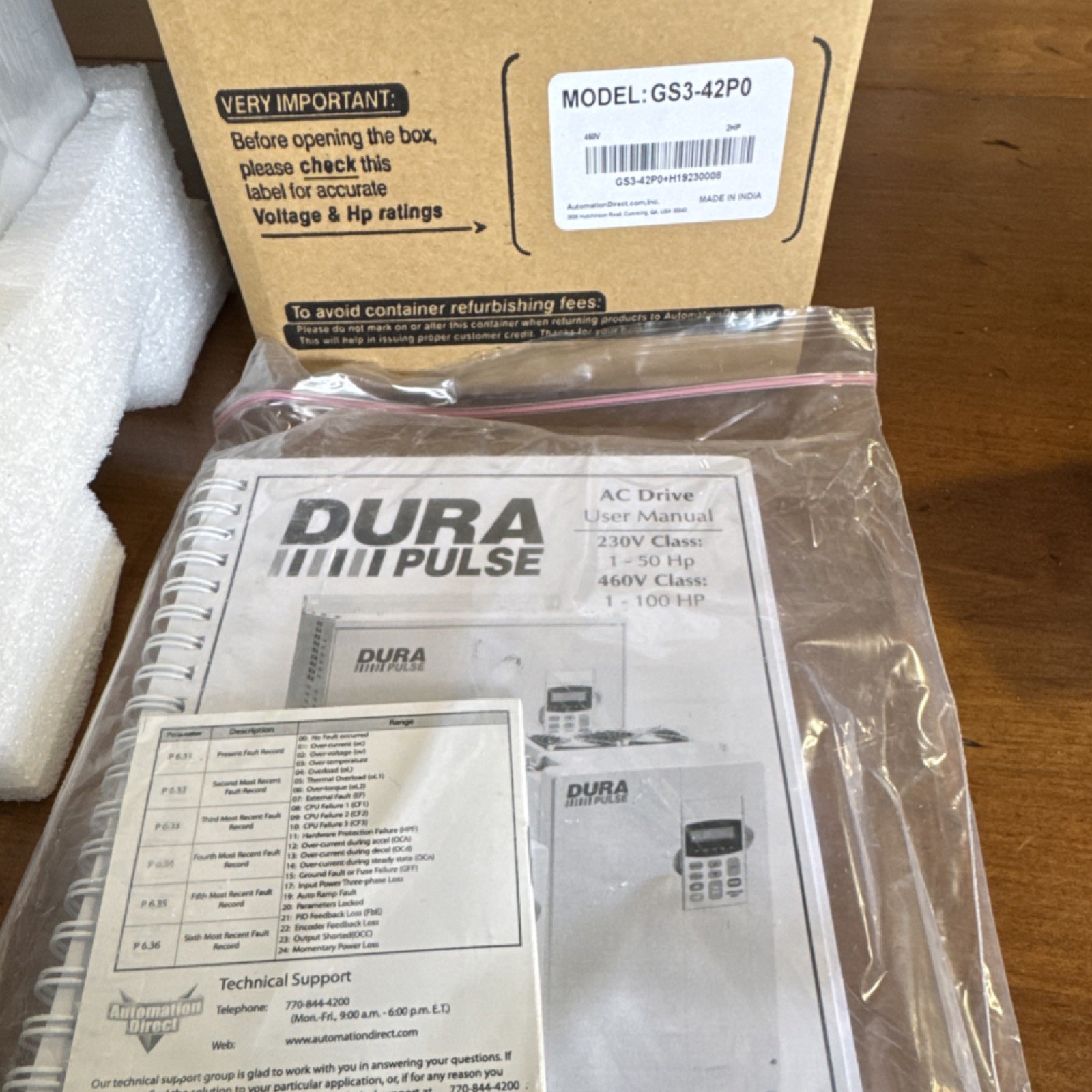AutomationDirect Dura Pulse GS3-42P0 Variable Frequency Drive GS3-42P0