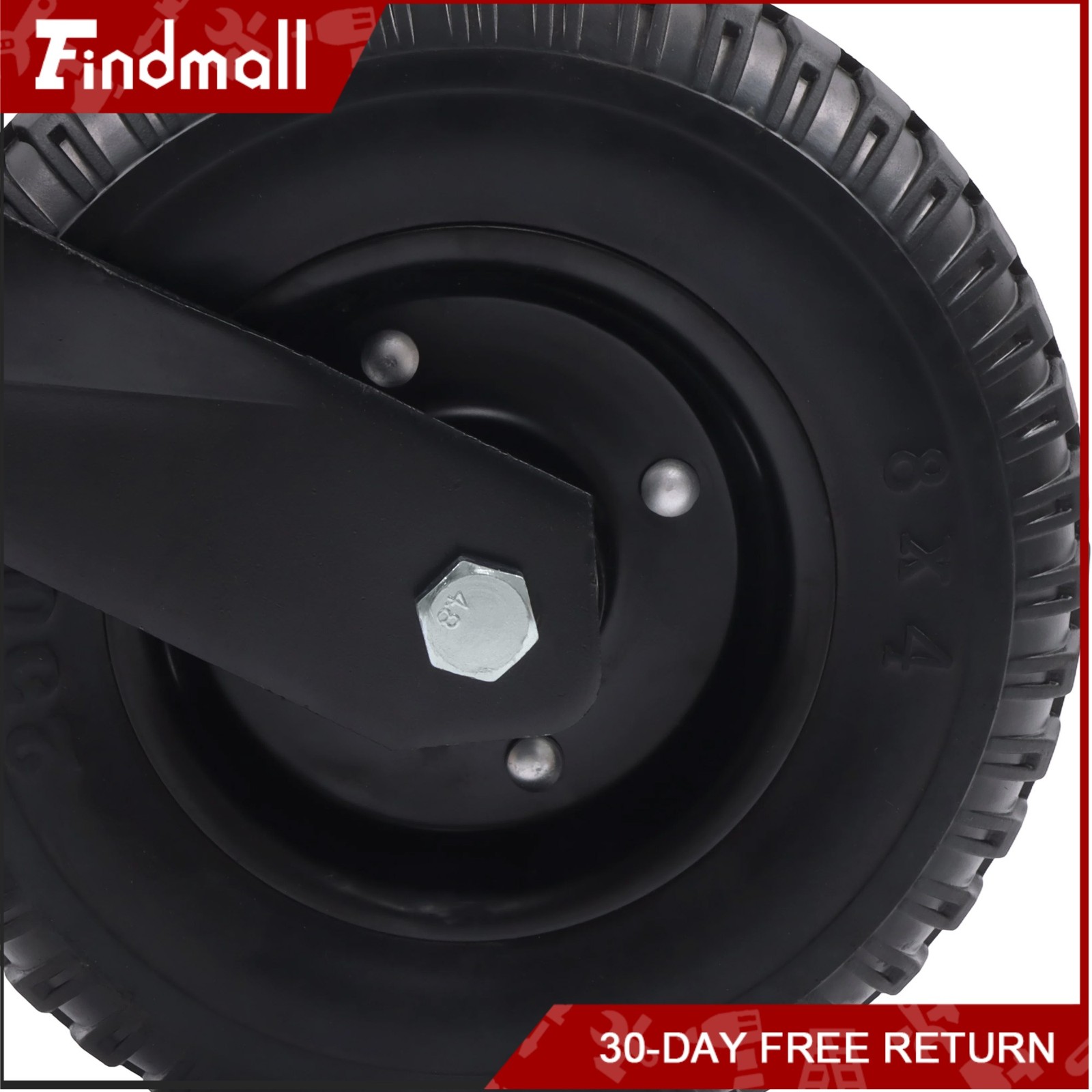 Findmall 2 Pcs Gate Casters 8″ 600Lbs (Straight/U-Bolt) Spring-Loaded Caster
