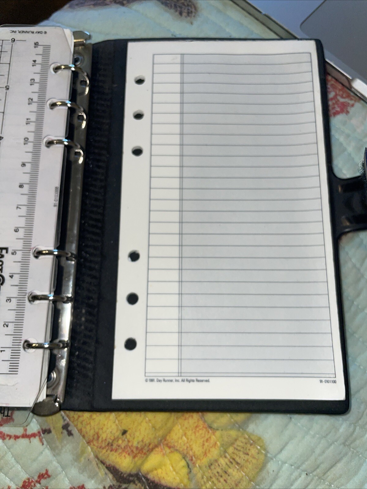 4.5 X 7 Faux Leather Blue 6 Ring Basic Planner Hook Loop fastener
