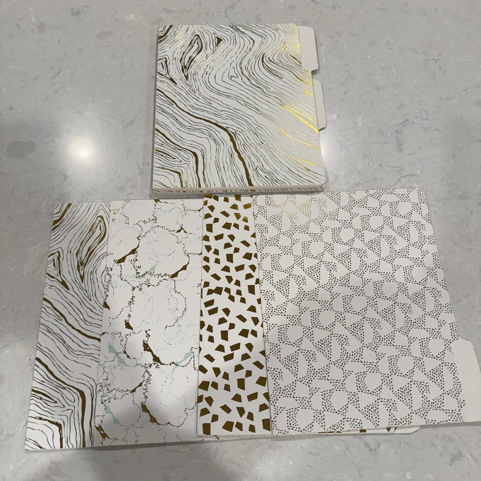 Nate Berkus Metallic Gold White Designer File Folders Pack Of 12 Office Decor