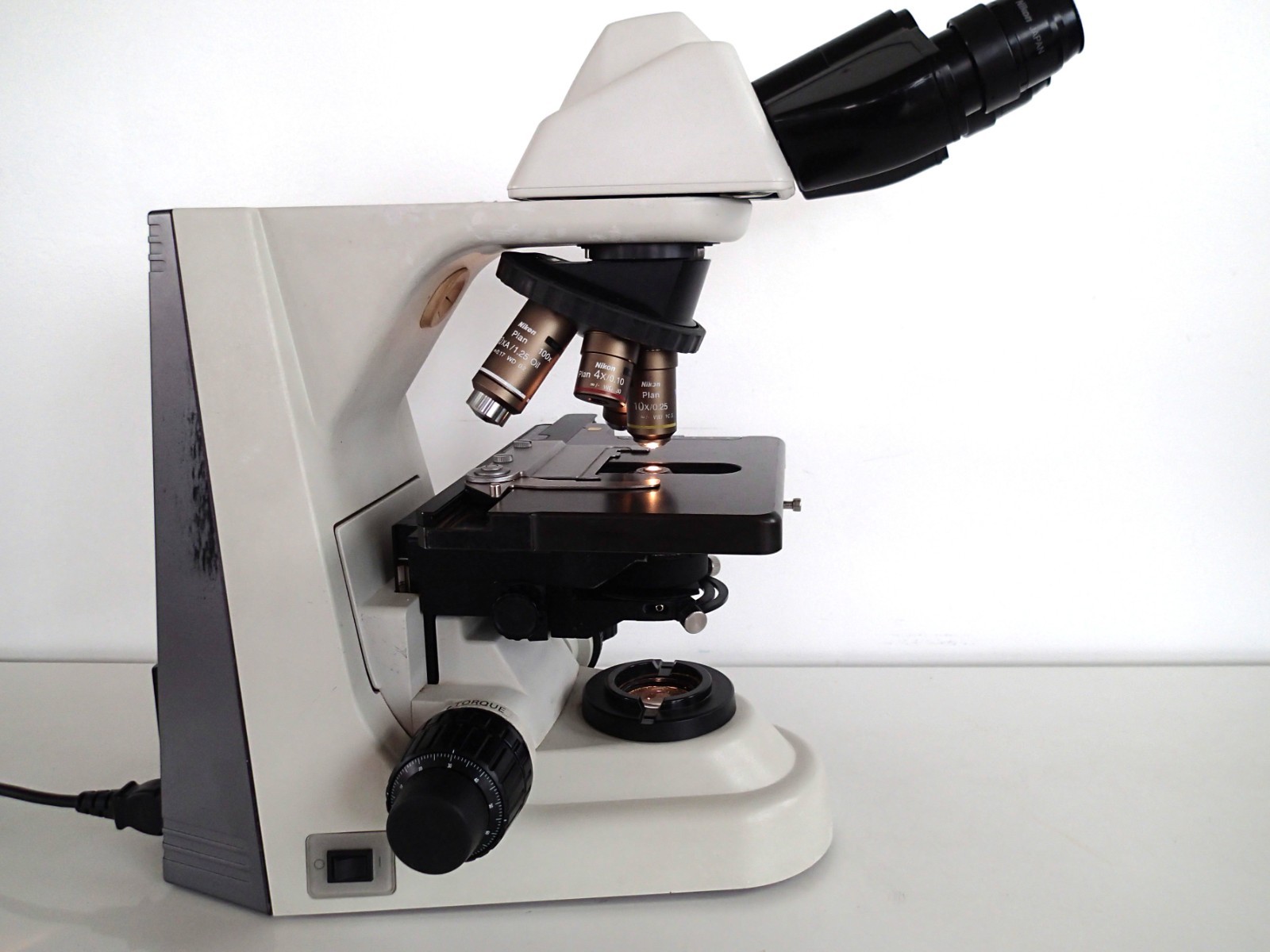 Nikon Eclipse 50i Microscope with 4X, 10X, 40X, & 100X Plan Objectives-Serviced