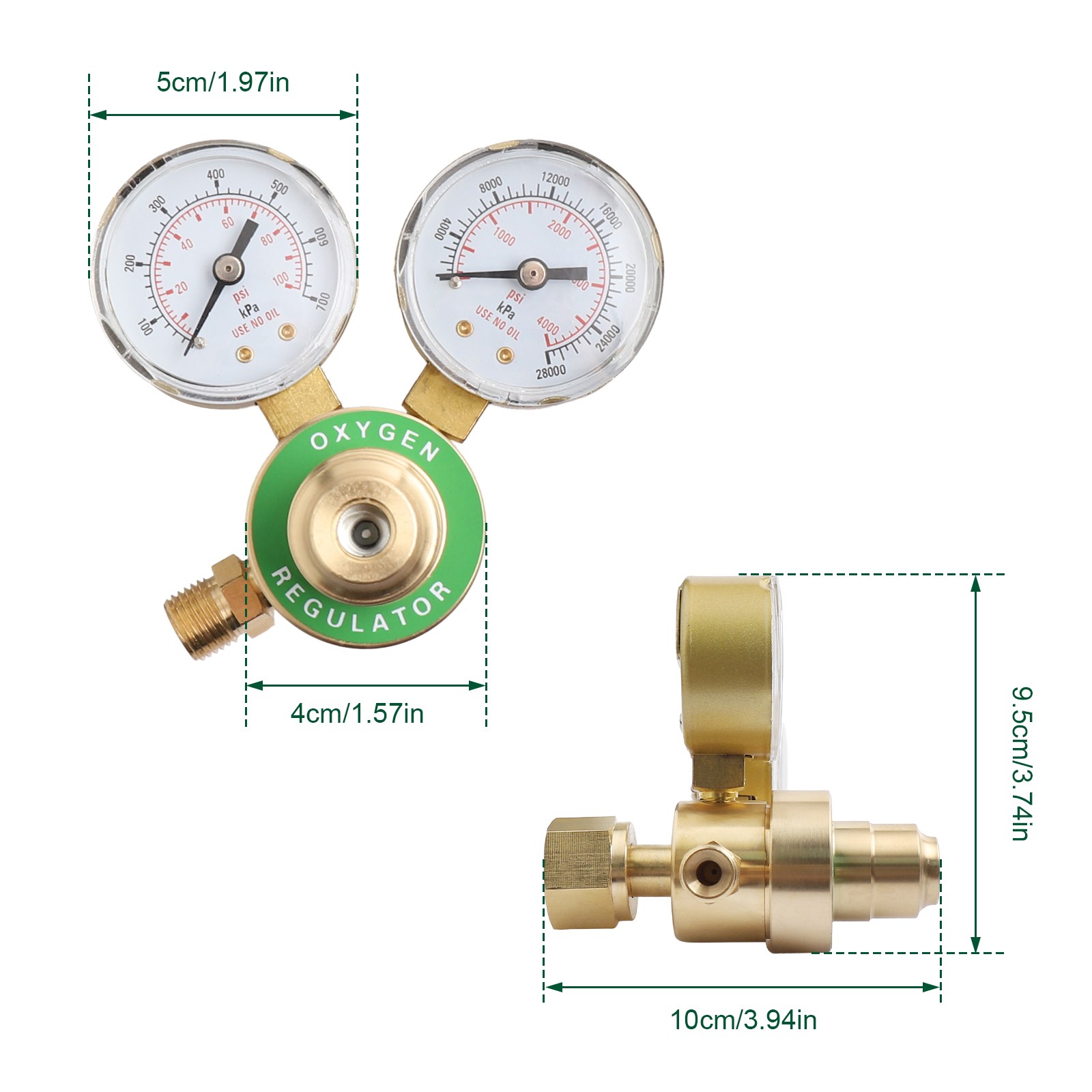 Oxygen Acetylene Gas Regulator Welding Cutting Torch Dual Gauge CGA540 CGA200