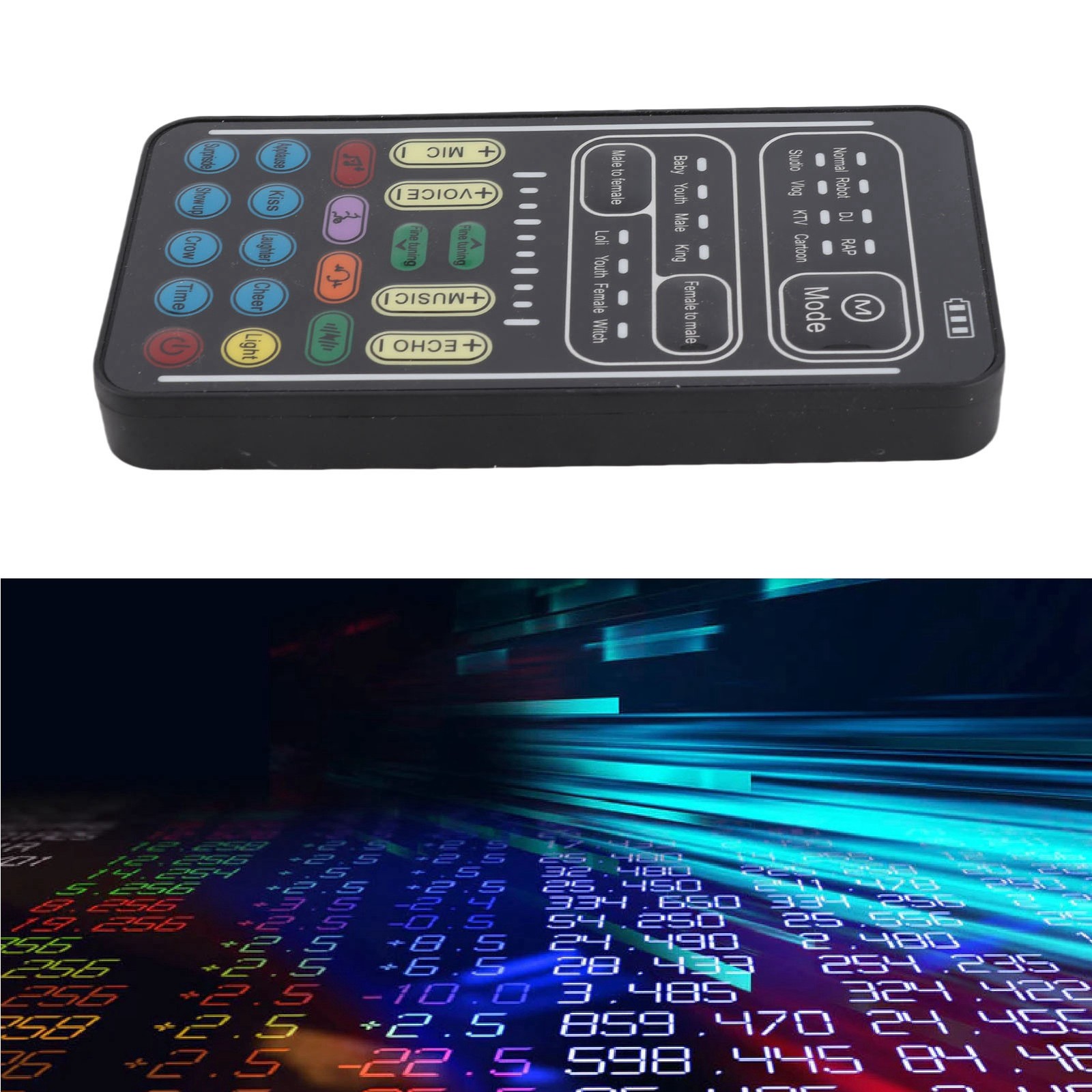 Mini Live Sound Card Voice Changer 8 Vocal Tones 8 Built-in Sound Effects