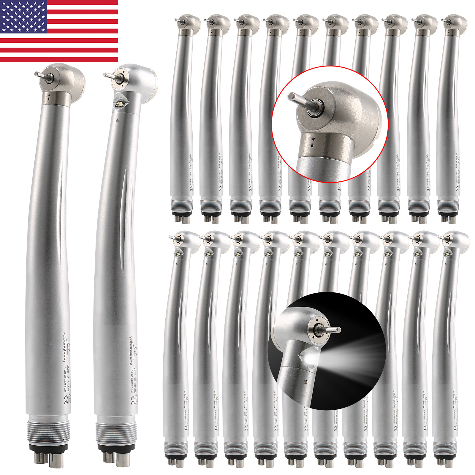 1-10 Yabangbang Dental LED E-generator / High Speed Handpiece 4/2 Hole NSK Style