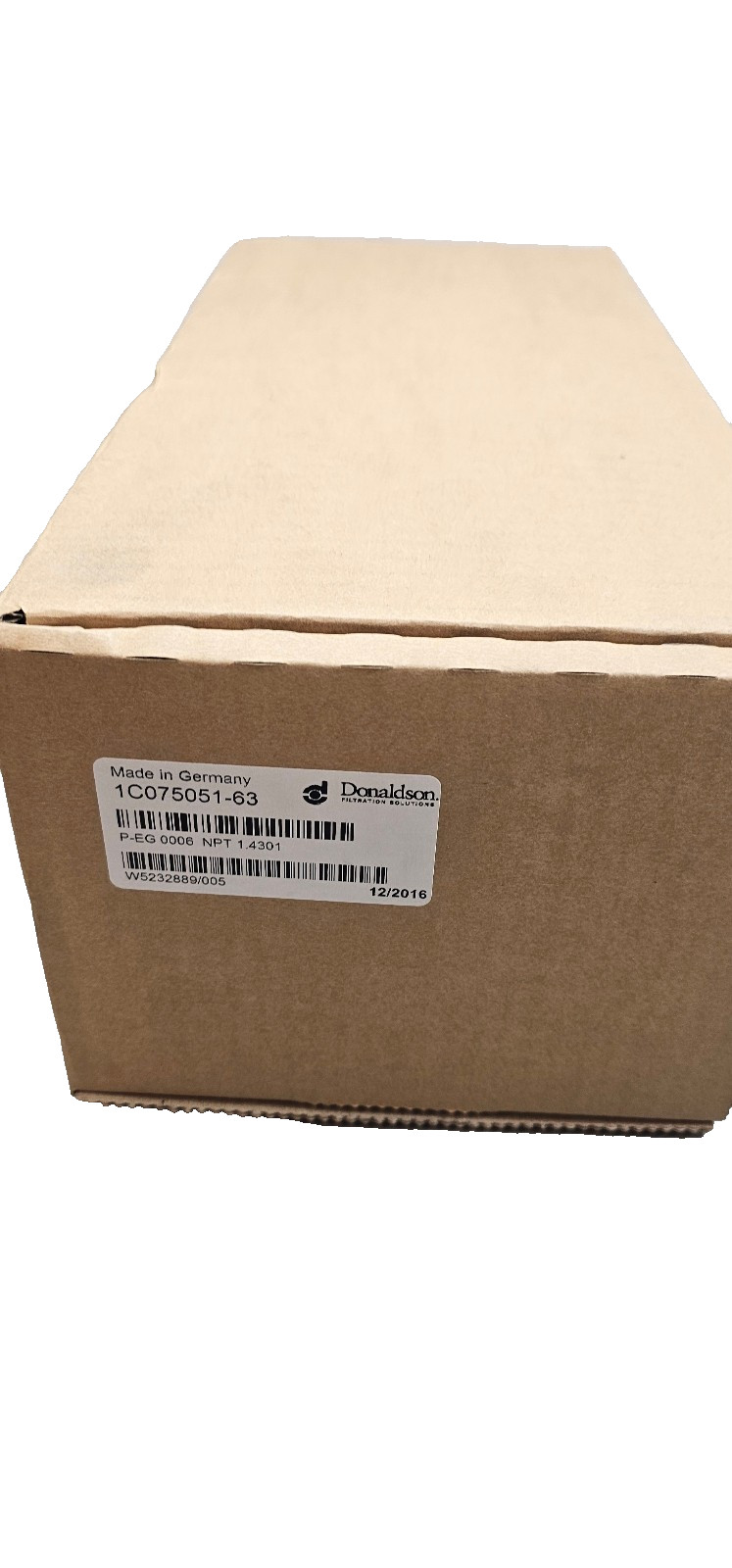 Donaldson 1C075051-63 Filter Housing P-EG 0006 NPT 1.4301 230PSI -13…300*F New