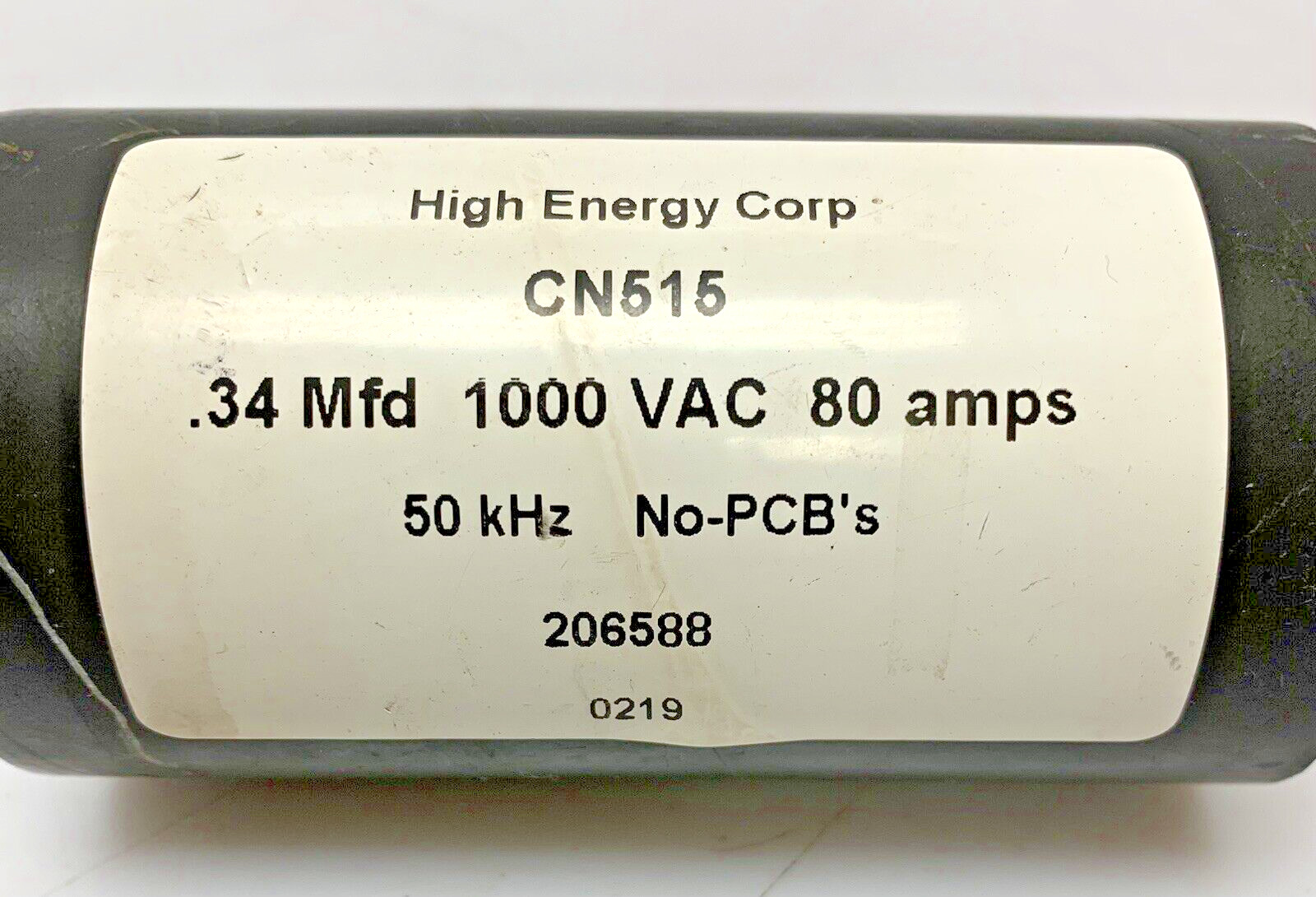 High Energy Corp CN515 .34 Mfd 1000 VAC 80 Amps High Power Capacitor 206588