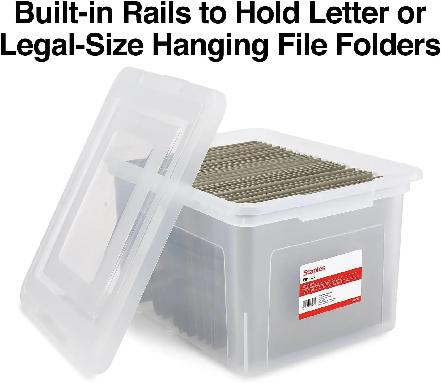 Plastic File Box with Snap Lid, Letter/Legal Size, Clear, 4/Carton | Stackable S