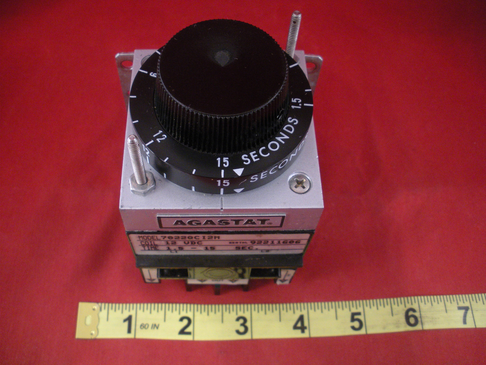 Agastat 7022QCI2M Timing Relay 12 vdc Time 1.5-15 sec. seconds 7022 QC I2M used