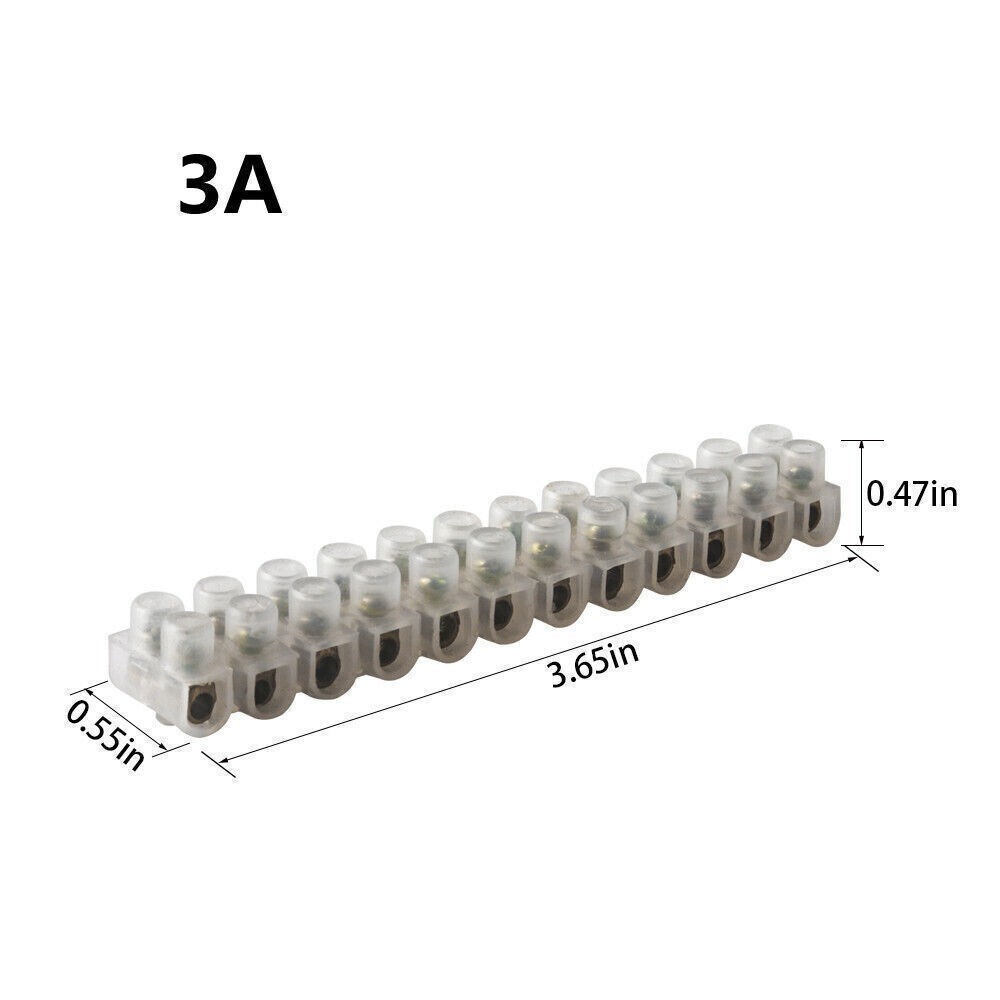 5PCS Dual Row Terminal Strip Screw Terminals Barrier Block 12 Position 3-30AMP