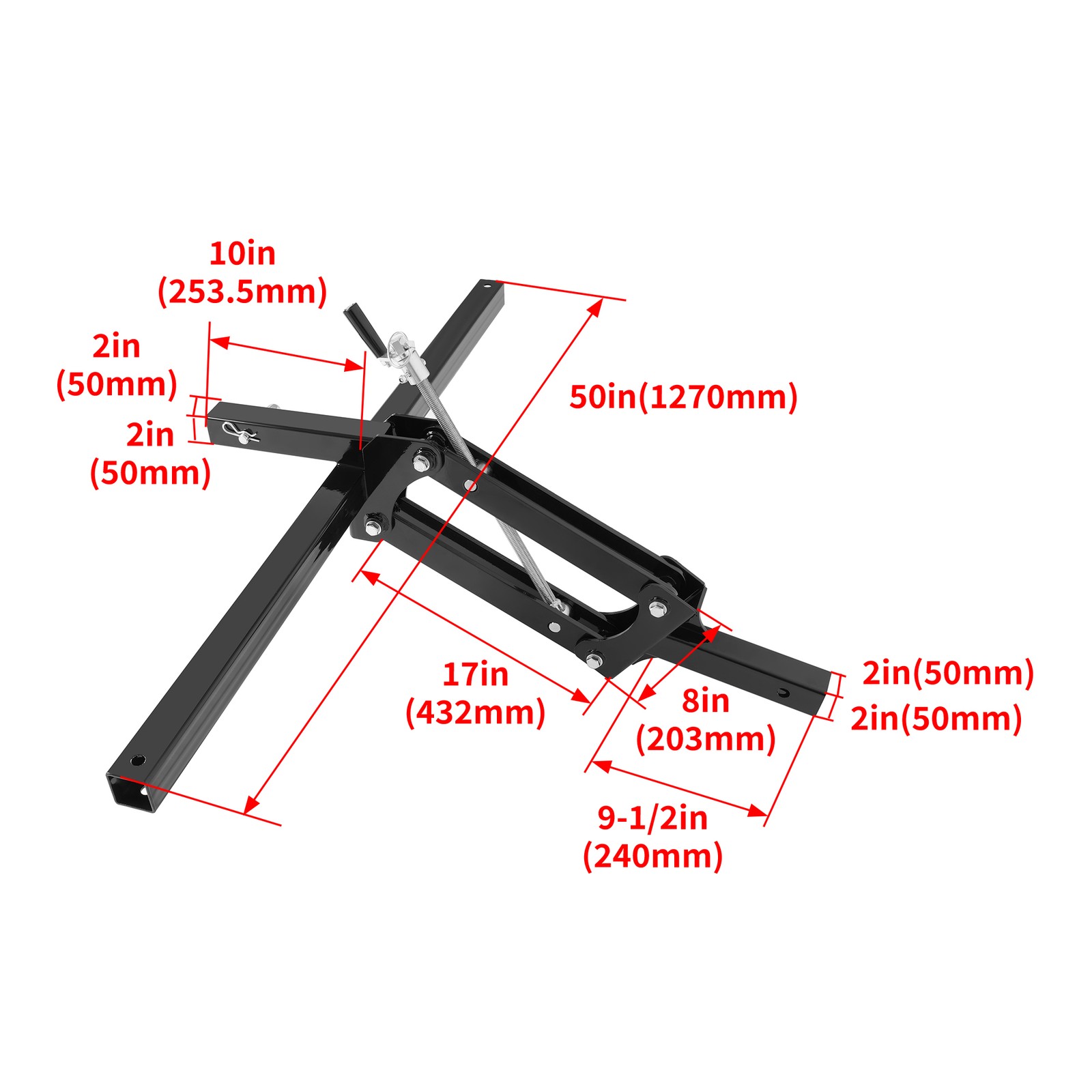 50″ Manual Quick Implement Lift 1-Point Lift System For ATV/UTV w/2″ Receiver