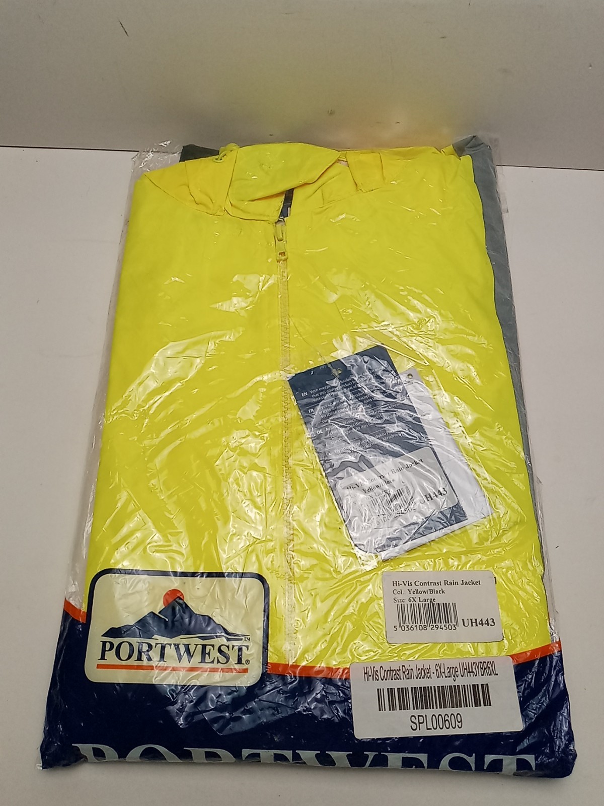 Portwest UH443 Hi Vis Classic Waterproof SIZE 6X LARGE Rain Jacket Reflective