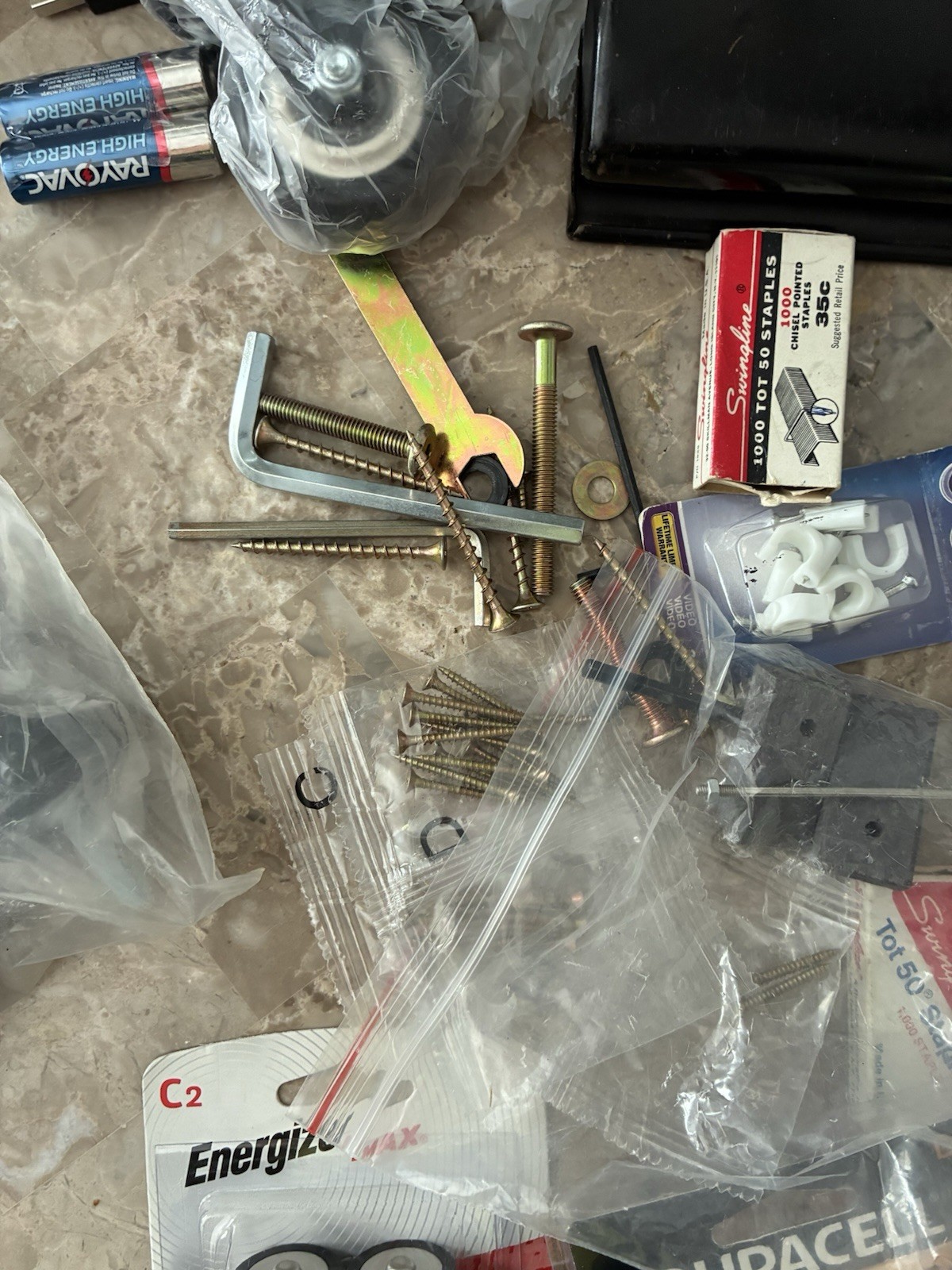 Large Mixed Lot – Office / School Supplies + Hardware – Junk Drawer Cleanout
